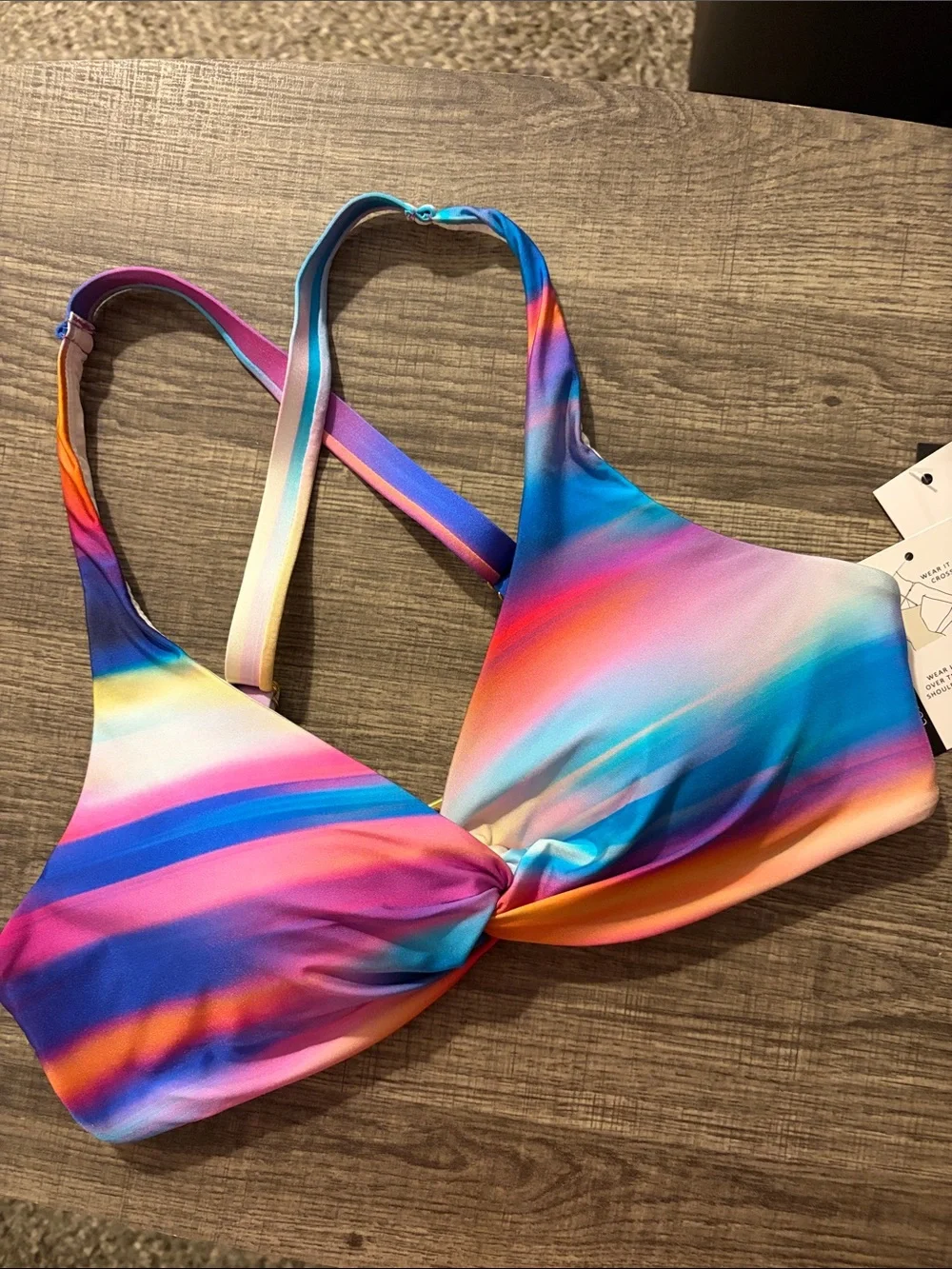 La Blanca Over The Shoulder Underwire Wrap Bikini Swimsuit Top Size 10